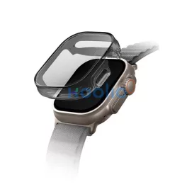   Uniq Garde Hybrid Apple Watch UItra 2/1 (49mm) tok, tempered kijelző fóliával, fekete-átlátszó