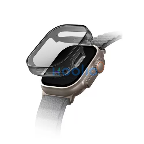 Uniq Garde Hybrid Apple Watch UItra 2/1 (49mm) tok, tempered kijelző fóliával, fekete-átlátszó