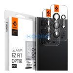 Spigen Glas.tR EZ Fit Optik Pro Samsung Galaxy S23 Ultra Tempered kameralencse-védő fólia felhelyező kerettel, fekete (2db)