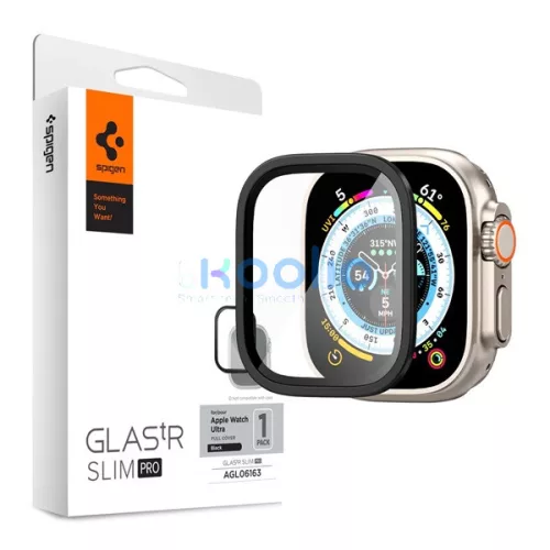 Spigen Glas.tR SLIM Pro Apple Watch Ultra 2 / 1 49mm tempered kijelzővédő fólia, fekete