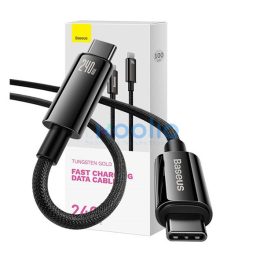   Baseus Tungsten Gold USB-C / USB-C töltő- és adatkábel, 240W, 1m, fekete