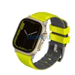 Uniq Linus Airosoft Apple Watch 42/44/45/49mm szilikon szíj, lime zöld