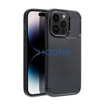 Forcell Carbon Premium hátlap tok Apple iPhone 15 Pro Max karbon mintás szilikon tok, fekete