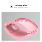 Slide Apple iPhone 15 Pro Max kameravédős szilikon tok, rózsaszín