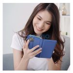 Magnet Apple iPhone 15 Pro Max mágneses flip tok, kék