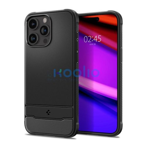 Spigen Rugged Armor MagFit Apple iPhone 15 Pro Max tok, MagSafe, Matte Black, fekete