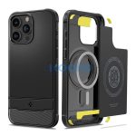 Spigen Rugged Armor MagFit Apple iPhone 15 Pro Max tok, MagSafe, Matte Black, fekete