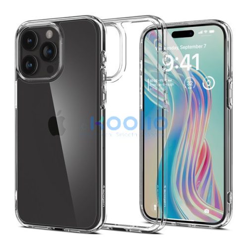 Spigen Ultra Hybrid Apple iPhone 15 Pro Max tok, Crystal Clear, átlátszó