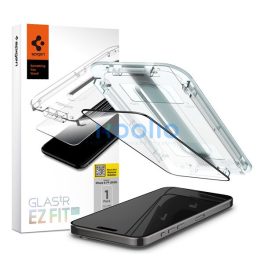   Spigen Glas.tR EZ Fit HD Apple iPhone 15 Pro tempered kijelzővédő fólia felhelyező kerettel, fekete