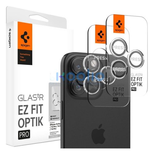 Spigen Glas.tR EZ Fit Optik Pro Apple iPhone 14 Pro / 14 Pro Max / 15 Pro / 15 Pro Max / 16 Pro / 16 Pro Max / 17 Pro / 17 Pro Max, Tempered kameralencse-védő fólia (2db)