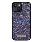 Guess Rhinestone Metal Logo Apple iPhone 15 hátlap tok, lila