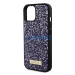 Guess Rhinestone Metal Logo Apple iPhone 15 hátlap tok, lila