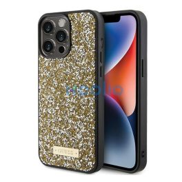   Guess Rhinestone Metal Logo Apple iPhone 15 Pro Max hátlap tok, sárga