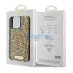 Guess Rhinestone Metal Logo Apple iPhone 15 Pro Max hátlap tok, sárga