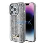 Guess Sequin Script Metal Apple iPhone 15 Pro Max hátlap tok, ezüst