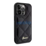 Guess Quilted Metal Logo Apple iPhone 15 Pro Max hátlap tok, fekete