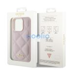 Guess Quilted Metal Logo Apple iPhone 15 Pro Max hátlap tok, rózsaszín