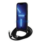 Karl Lagerfeld Crossbody Saffiano Metal Pin Karl Apple iPhone 15 Plus hátlap tok, fekete