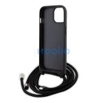 Karl Lagerfeld Crossbody Saffiano Metal Pin Karl Apple iPhone 15 Plus hátlap tok, fekete