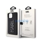 Karl Lagerfeld 3D Rubber Glitter Logo Apple iPhone 15 hátlap tok, fekete