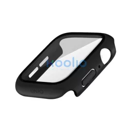   Uniq Nautic Apple Watch 45mm műanyag tok üvegfóliával, fekete