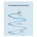 Nillkin Flowspeed USB-C / Lightning  szilikon kábel, 27W, 1,2m, kék