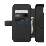 Nomad Modern Leather Folio iPhone 15 Pro Max flip tok, fekete