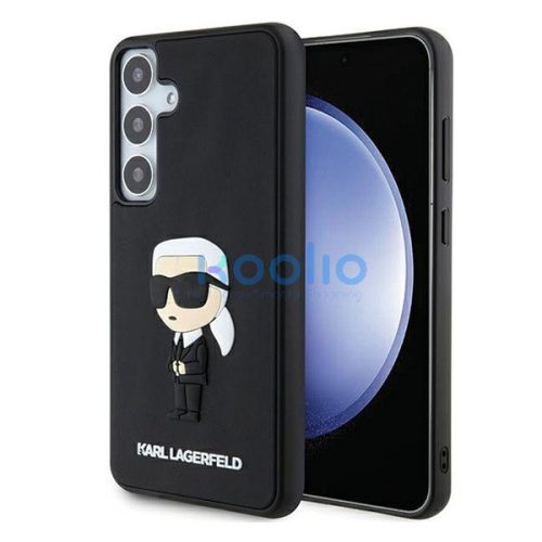 Karl Lagerfeld 3D Rubber Ikonik Samsung Galaxy S24 tok, fekete