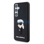 Karl Lagerfeld 3D Rubber Ikonik Samsung Galaxy S24 tok, fekete