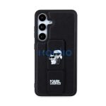 Karl Lagerfeld Gripstand Saffiano Karl&Choupette Pins Samsung Galaxy S24 tok, fekete