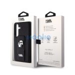 Karl Lagerfeld Gripstand Saffiano Karl&Choupette Pins Samsung Galaxy S24 tok, fekete