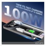 4smarts RollUp USB / USB-C mágnesesen feltekerhető töltő- és adatkábel, 1.5m, fehér