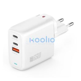   4smarts GaN Flex töltő adapter 2xUSB-C + 1 USB-A, 65W, fehér