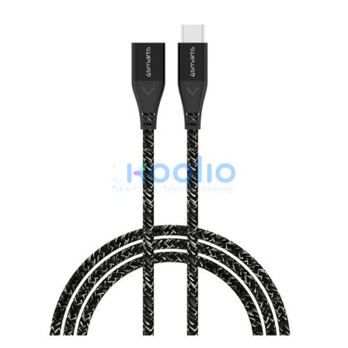 4smarts Extension USB / USB-C hosszabbító kábel / adapter, 60W, 1.5m, fekete / szürke