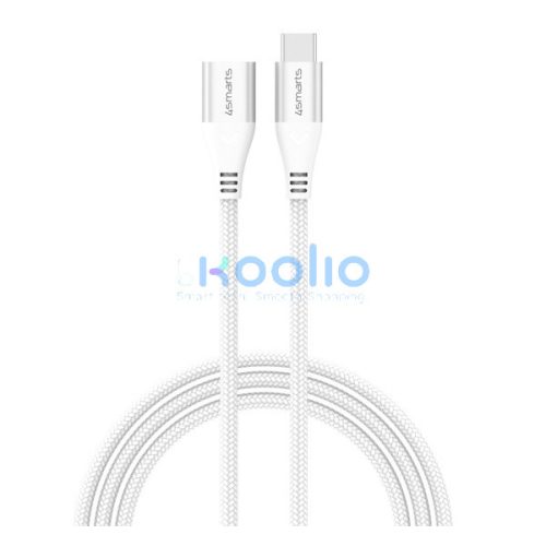 4smarts Extension USB / USB-C töltő- és adatkábel, 60W, 1.5m, fehér