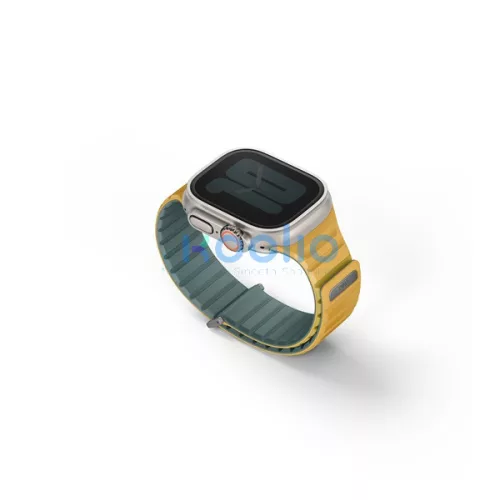 Uniq Revix Evo mágneses Apple Watch szíj, 49/45/44/42MM, zöld/ sárga
