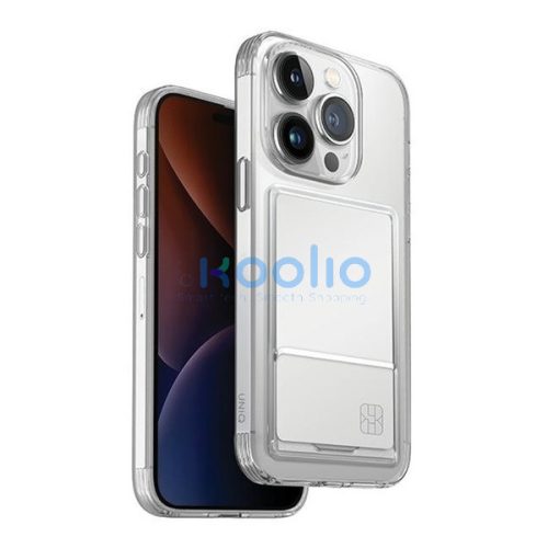 Uniq Air Fender Apple iPhone 15 Pro Max kártyatartós tok, átlátszó