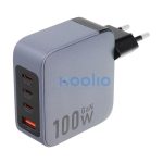 Forcell hálózati gyorstöltő 3xUSB-C + USB-A, PD + QC 4.0, 4A, 100W, kék