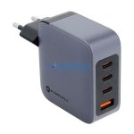 Forcell hálózati gyorstöltő 3xUSB-C + USB-A, PD + QC 4.0, 4A, 100W, kék