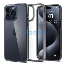   Spigen Ultra Hybrid Apple iPhone 15 Pro Max tok, Space Crystal, átlátszó-szürke, fekete-átlátszó