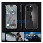 Spigen Ultra Hybrid Apple iPhone 15 Pro Max tok, Space Crystal, átlátszó-szürke, fekete-átlátszó