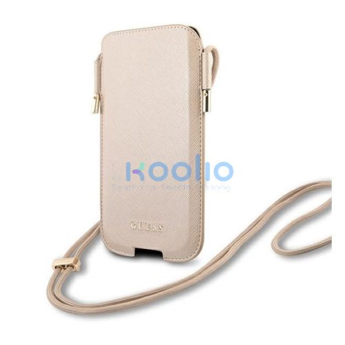 Guess Saffiano GUHCP12MSAPSLG 6,1" telefontartó táska, arany