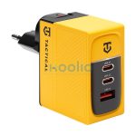 Tactical Nett Warrior gyorstöltő adapter USB-A+ 2 USB-C, 100W, sárga