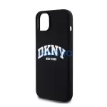 DKNY Liquid Silicone Arch Logo MagSafe iPhone 15 Plus hátlap tok, fekete