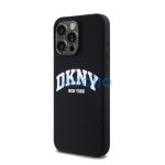 DKNY Liquid Silicone Arch Logo MagSafe iPhone 15 Pro Max hátlap tok, fekete