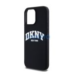 DKNY Liquid Silicone Arch Logo MagSafe iPhone 15 Pro Max hátlap tok, fekete