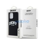 DKNY Liquid Silicone Arch Logo MagSafe iPhone 15 Pro Max hátlap tok, fekete