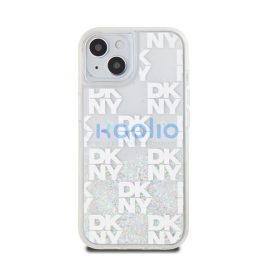   DKNY Liquid Glitter Checkered Pattern iPhone 15 hátlap tok, átlátszó