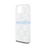 DKNY Liquid Glitter Checkered Pattern iPhone 15 hátlap tok, átlátszó
