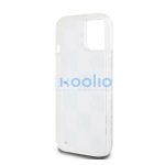 DKNY Liquid Glitter Checkered Pattern iPhone 15 hátlap tok, átlátszó